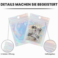 Pungi Mylar Morocket, 120 bucăți, punguțe holografice mici, 7x10 cm, pungi lucioase strălucitoare pentru cadouri și depozitare 4