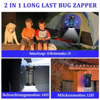 Lampă electrică anti-țânțari Morole USB cu lumină LED, capcană pentru insecte pentru interior și camping, negru 3