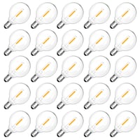 Set 25 Becuri LED Morotty G40 E12, 1W 2700K Alb Cald, Filament Globe Transparent, Rezistent la Apă IP54, 230V, pentru Grădină, Terasă, Balcon, Petrecere 1