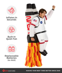 Nafukovací kostým rakety pre dospelých Morph, jetpack, astronaut, karnevalový halloweensky kostým 3