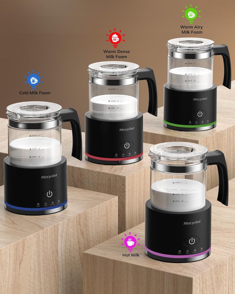 Morpilot elektromos tejhabosító 130-500ml 600W 4az1-ben forró hideg tejhez