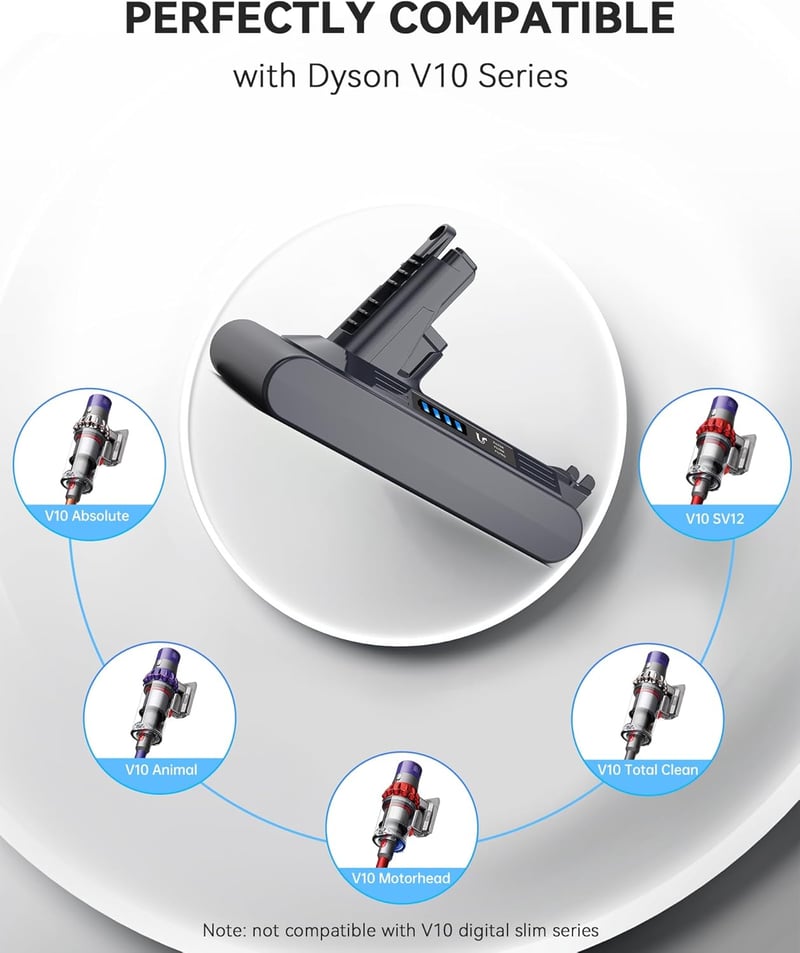 Morpilot 6500 mAh akkumulátor Dyson V10 SV12 porszívóhoz