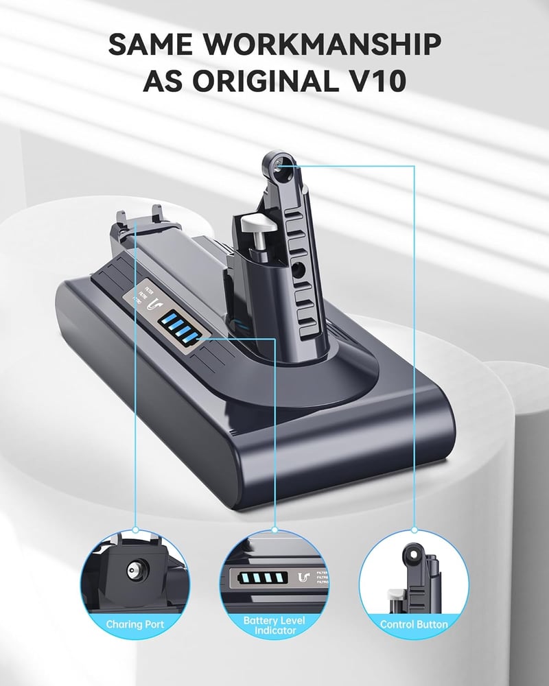 Morpilot 6500 mAh akkumulátor Dyson V10 SV12 porszívóhoz