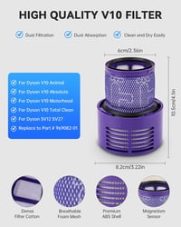 Morpilot Dyson V10 SV12 csereakku 8000 mAh - 2 szűrővel 7