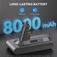 Náhradná batéria Morpilot 8000mAh pre vysávač Dyson V10 SV12 Absolute Animal Pro Motorhead Fluffy Extra Cyclone, 969352-02, s 2 filtrami 2