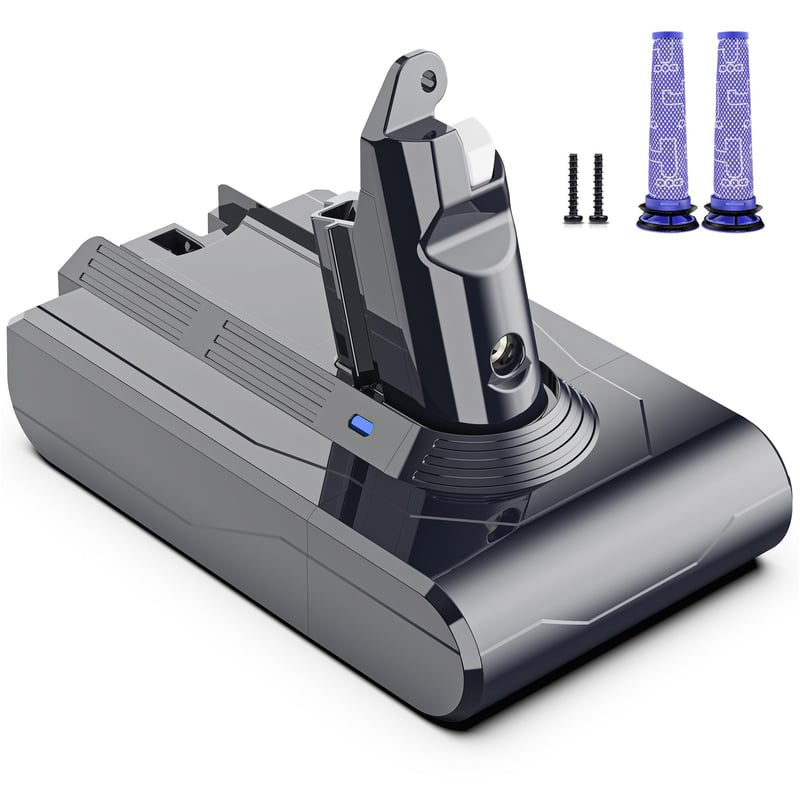 Acumulator de schimb Morpilot pentru aspirator Dyson V6 DC58 DC59 DC61 DC62 DC72 DC74 SV03 SV06 SV09, 4600 mAh, 21,6V, cu 2 filtre incluse