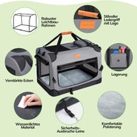 Prepravná taška pre mačky a psy Morpilot 60x42x42 cm, pre veľké mačky a malé psy, s bezpečnostným zipsom, so skladacou miskou, na návštevy veterinára S 3