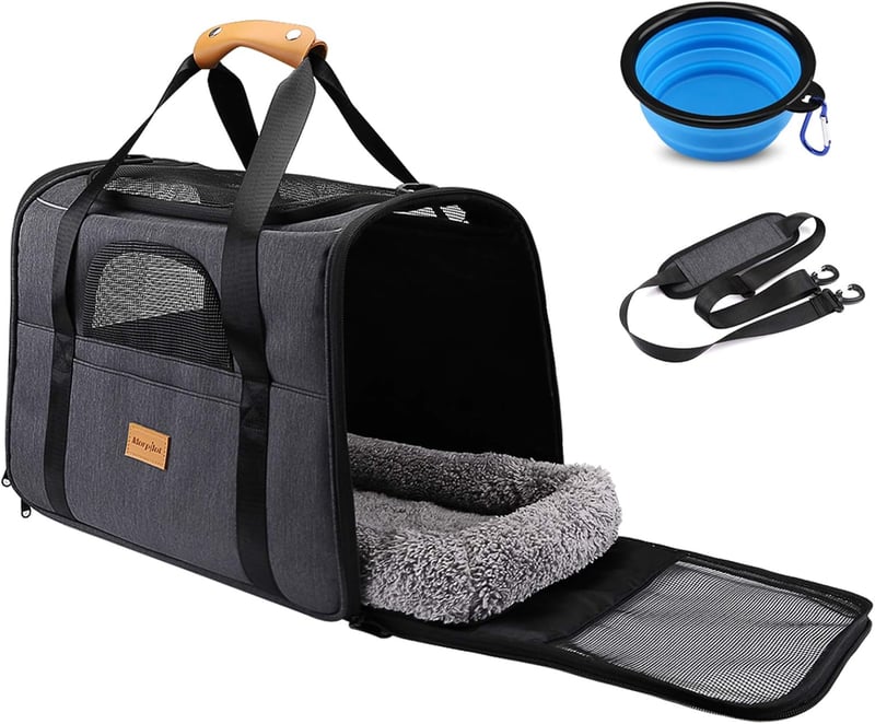 morpilot Összecsukható Kutya Macska Hordozótáska Oxford Szövet Szállító Táska Összehajtható Tállal 47x32x36cm