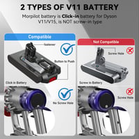 Náhradná batéria Morpilot V11 25,2 V 8000 mAh pre vysávače SV15 SV16 V11 Outsize Absolute Extra Pro Fluffy Extra Torque Drive Animal s 2 filtrami 4