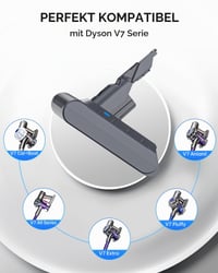 Zamjenska baterija Morpilot 6500 mAh V7 za usisavač Dyson V7 SV11 Animal Motorhead Pro Trigger Fluffy s 2 filtera 6,5 Ah 3