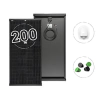 MOSCATELLI Black Boost 200W monokristályos PERC napelem szett lakóautóhoz, fekete alumínium profillal 1