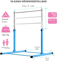 Mosebears Magasságállítható Tornastange 90-150 cm Gyerekeknek 2