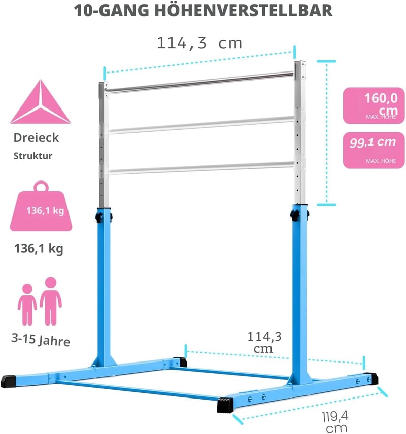 Mosebears Magasságállítható Tornastange 90-150 cm Gyerekeknek