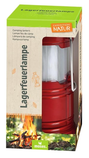 moses Expedition Natur LED Lagerfeuerlampe Kempinglámpás Gyerekeknek Piros Hordozható Lámpás Kempinghez Túrázáshoz Sátrazáshoz Fém Akasztóval