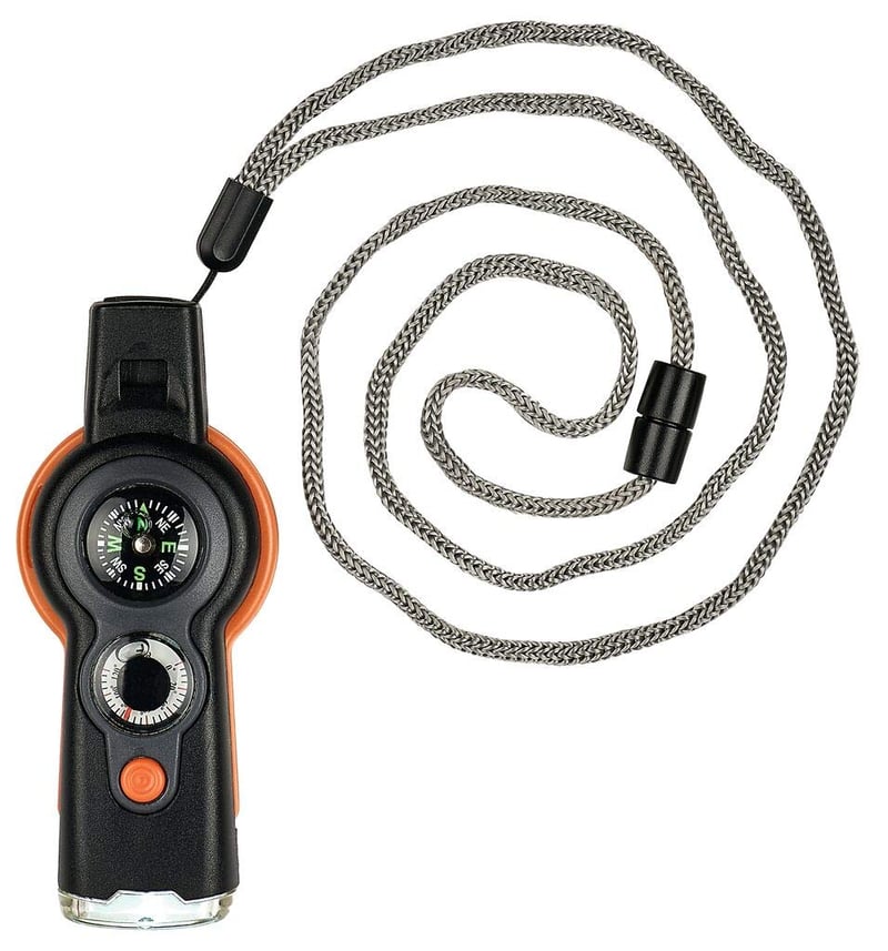 Unealtă multifuncțională 6 în 1 Moses Expedition Natur, instrument de supraviețuire pentru drumeții, accesoriu pentru camping outdoor, negru-portocaliu