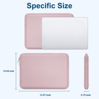 Husă pentru laptop MOSISO, 13,3-14 inchi, compatibilă cu MacBook Pro 14 M5 M4 M3 M2 M1, cu buzunare, Roz 7