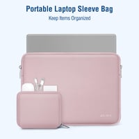 Husă pentru laptop MOSISO, 13,3-14 inchi, compatibilă cu MacBook Pro 14 M5 M4 M3 M2 M1, cu buzunare, Roz 2