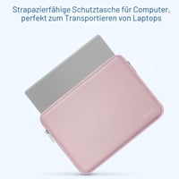 Husă pentru laptop MOSISO, 13,3-14 inchi, compatibilă cu MacBook Pro 14 M5 M4 M3 M2 M1, cu buzunare, Roz 9