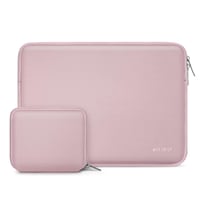Husă pentru laptop MOSISO, 13,3-14 inchi, compatibilă cu MacBook Pro 14 M5 M4 M3 M2 M1, cu buzunare, Roz 1