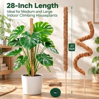 Mohaszál Növénytámasz 2 db 27 Inch Alumínium Maggal Monstera Kúszónövény Tartó Kókuszrost Karó Pothos Szobanövény Rögzítő Készlet 7