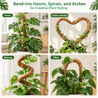 Mohaszál Növénytámasz 2 db 27 Inch Alumínium Maggal Monstera Kúszónövény Tartó Kókuszrost Karó Pothos Szobanövény Rögzítő Készlet 2
