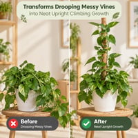 Mohaszál Növénytámasz 2 db 27 Inch Alumínium Maggal Monstera Kúszónövény Tartó Kókuszrost Karó Pothos Szobanövény Rögzítő Készlet 5