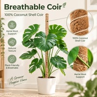 Mohaszál Növénytámasz 2 db 27 Inch Alumínium Maggal Monstera Kúszónövény Tartó Kókuszrost Karó Pothos Szobanövény Rögzítő Készlet 8
