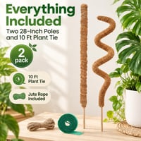 Mohaszál Növénytámasz 2 db 27 Inch Alumínium Maggal Monstera Kúszónövény Tartó Kókuszrost Karó Pothos Szobanövény Rögzítő Készlet 4