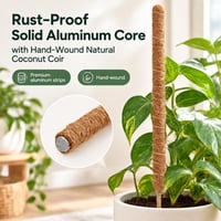Mohaszál Növénytámasz 2 db 27 Inch Alumínium Maggal Monstera Kúszónövény Tartó Kókuszrost Karó Pothos Szobanövény Rögzítő Készlet 3
