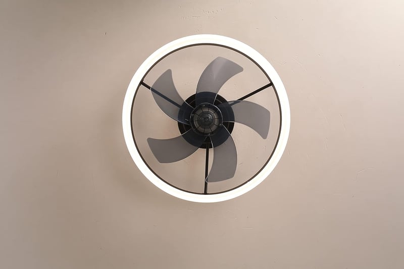 MOSSCO LED Mennyezeti Ventilátor Távirányítóval, Dimmelhető, 3 Szín, 6 Fokozat, 50cm