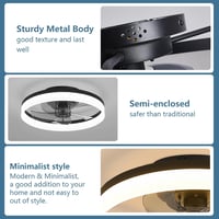 MOSSCO LED Mennyezeti Ventilátor Távirányítóval, Dimmelhető, 3 Szín, 6 Fokozat, 50cm 3