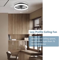 MOSSCO LED Mennyezeti Ventilátor Távirányítóval, Dimmelhető, 3 Szín, 6 Fokozat, 50cm 6