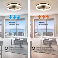 MOSSCO LED Mennyezeti Ventilátor Távirányítóval, Dimmelhető, 3 Szín, 6 Fokozat, 50cm 4