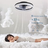 MOSSCO LED Mennyezeti Ventilátor Távirányítóval, Dimmelhető, 3 Szín, 6 Fokozat, 50cm 7