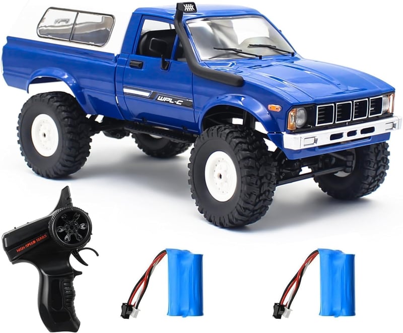 Mostop 1:16 Távirányítós Terepjáró Pickup - 4x4 Off-Road RC Autó Kék Színben, 2 Akkumulátorral, Sebességszabályzóval - Játék Gyerekeknek és 