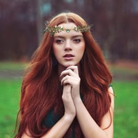 MOSTORY Kézműves Tündér Korona Elf Tiara Arany Zöld Holdas Fejdísz Jelmez Cosplay Reneszánsz Bálhoz 4