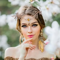 MOSTORY Középkori Tündér Istennő Korona Arany Manó Fejdísz Nőknek Karneváli Cosplay Jelmez Kiegészítő Hajdísz Farsangi Elf Fejpánt 4