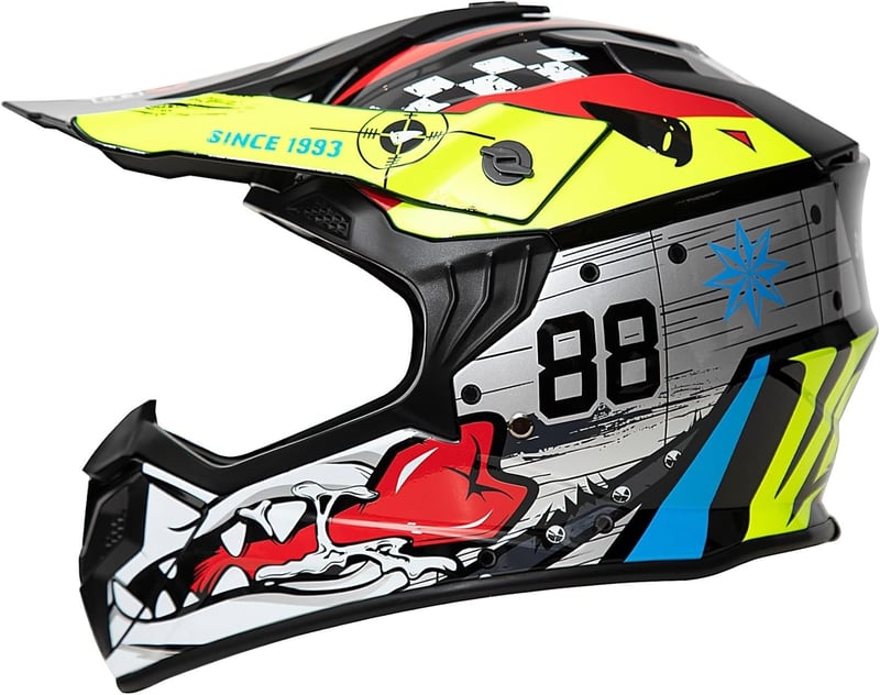 Motocross Gyerek Sisak ECE 2206 Jóváhagyott Teljes Arcvédő Offroad Kerékpár Bukósisak Ezüst S