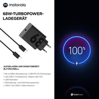 Rýchlonabíjačka Motorola 68W TurboPower USB-C s káblom USB-C – Rýchle nabíjanie pre kompatibilné smartfóny 4