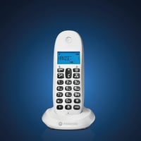 Bezdrôtový telefón Motorola C1001CBW+ DECT biely, blokovanie hovorov — Telefónu chýba zadný kryt (stav: pozri 2. obrázok) 5