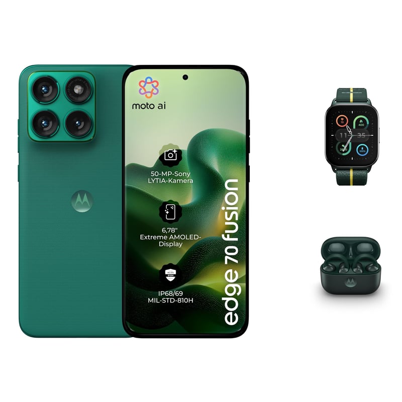 Smartphone Motorola Edge 70 Fusion, cameră 50MP, 8GB RAM, 256GB stocare, Verde