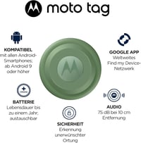 Motorola Moto Tag Bluetooth okos nyomkövető - jáde zöld - 1 db 6