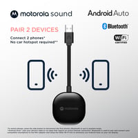 Bezdrôtový adaptér Motorola Sound MA1 pre Android Auto – Pripojenie smartfónu k displeju v aute, USB konektor, čierna farba, 1 ks 8