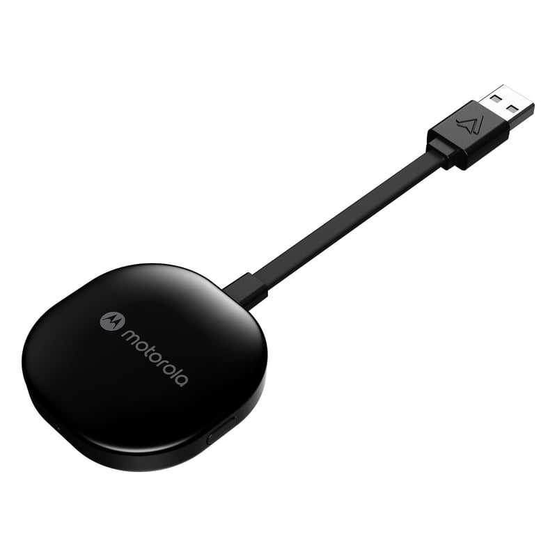Bezdrôtový adaptér Motorola Sound MA1 pre Android Auto – Pripojenie smartfónu k displeju v aute, USB konektor, čierna farba, 1 ks