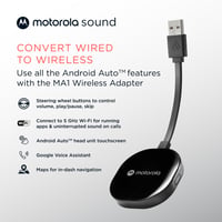 Bezdrôtový adaptér Motorola Sound MA1 pre Android Auto – Pripojenie smartfónu k displeju v aute, USB konektor, čierna farba, 1 ks 3