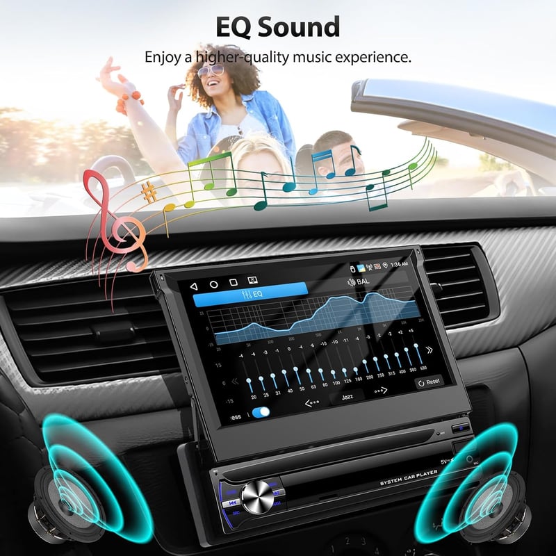 Motorsi 1 DIN Autórádió CarPlay Android DAB GPS 7" IPS Érintőkijelző Bluetooth