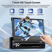Motorsi 1 DIN Autórádió CarPlay Android DAB GPS 7" IPS Érintőkijelző Bluetooth 5