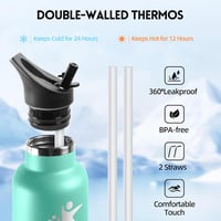 Motswedi rozsdamentes acél szigetelt kulacs szivószállal - 1 liter 4