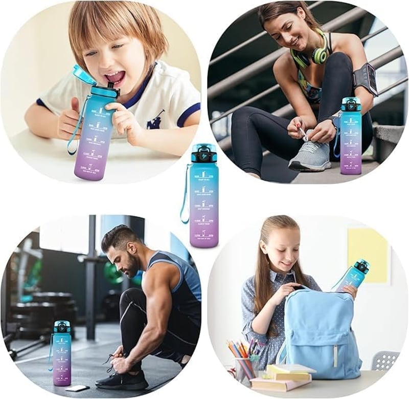 Motswedi 500ml BPA-mentes kullancscsap, időjelöléssel, szivárgatásmentes ivópalack gyerekeknek