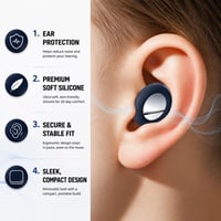 Dopuri de urechi din silicon Motswedi reutilizabile - albastru 3